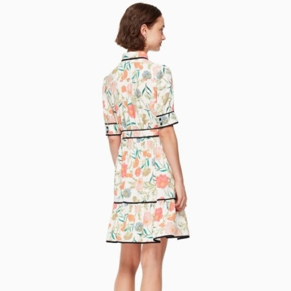 KATE SPADE- Picnic Perfect Blossom Fluid Shirtdress Spring Floral Preppy Church - Picture 2 of 10